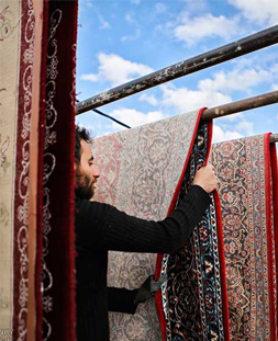خشک کردن قالی در قالیشویی طرشت